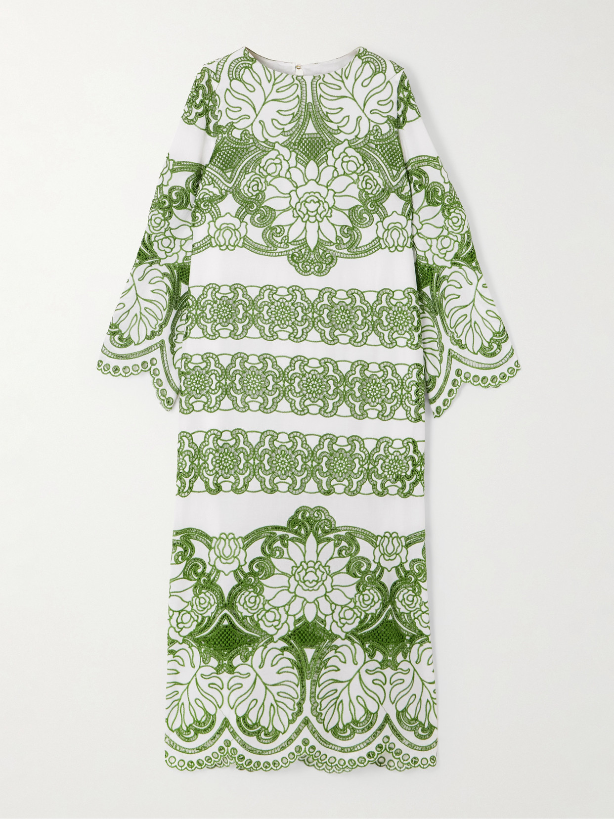 Borgo De Nor Seraphina Scalloped Broderie Anglaise Cotton-poplin Midi Dress