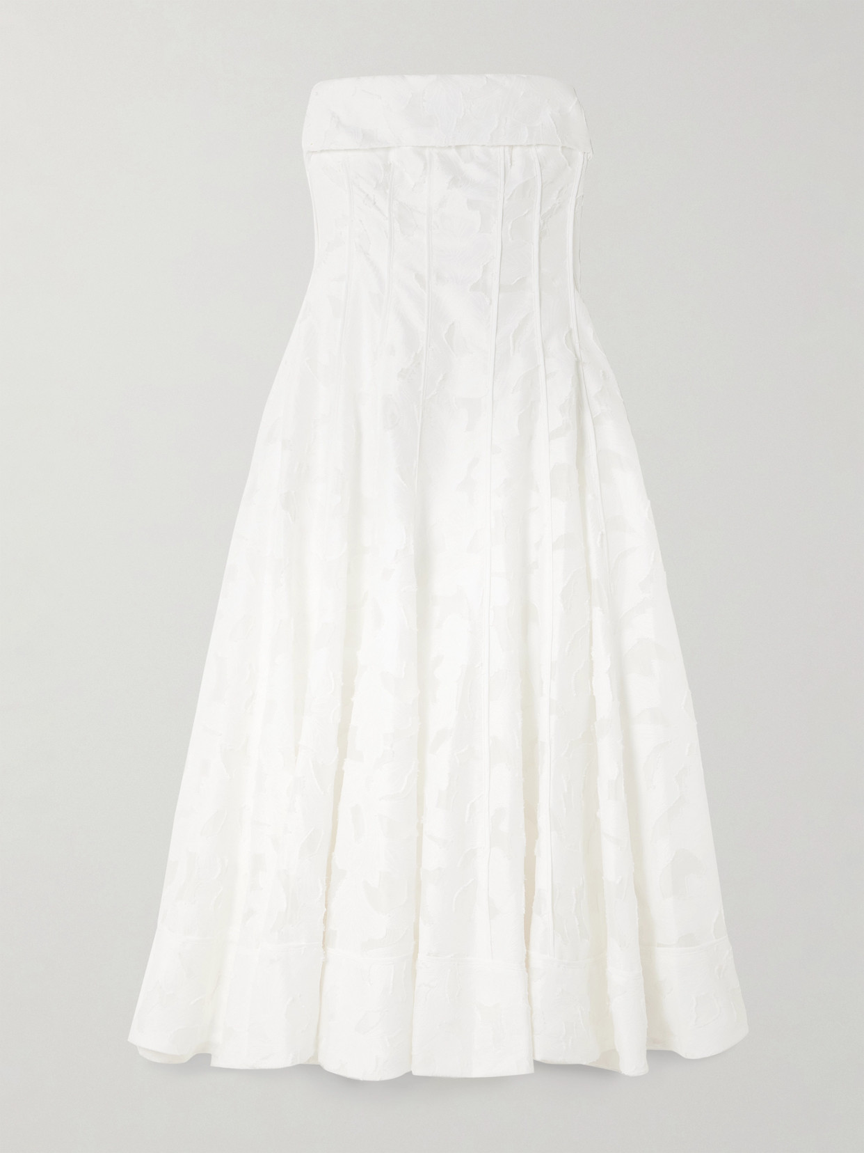 SIMKHAI - Imogen Strapless Fil Coupé Jacquard Midi Dress - White