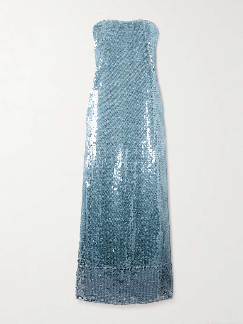 Simkhai Leilani Strapless Sequined Crepe Gown