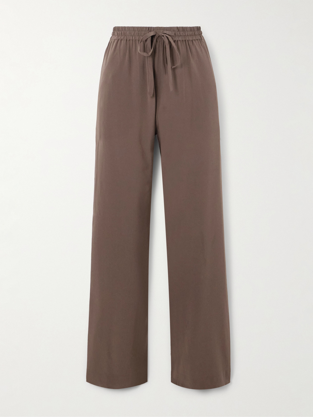 Matteau Silk Crepe De Chine Track Pants In Brown