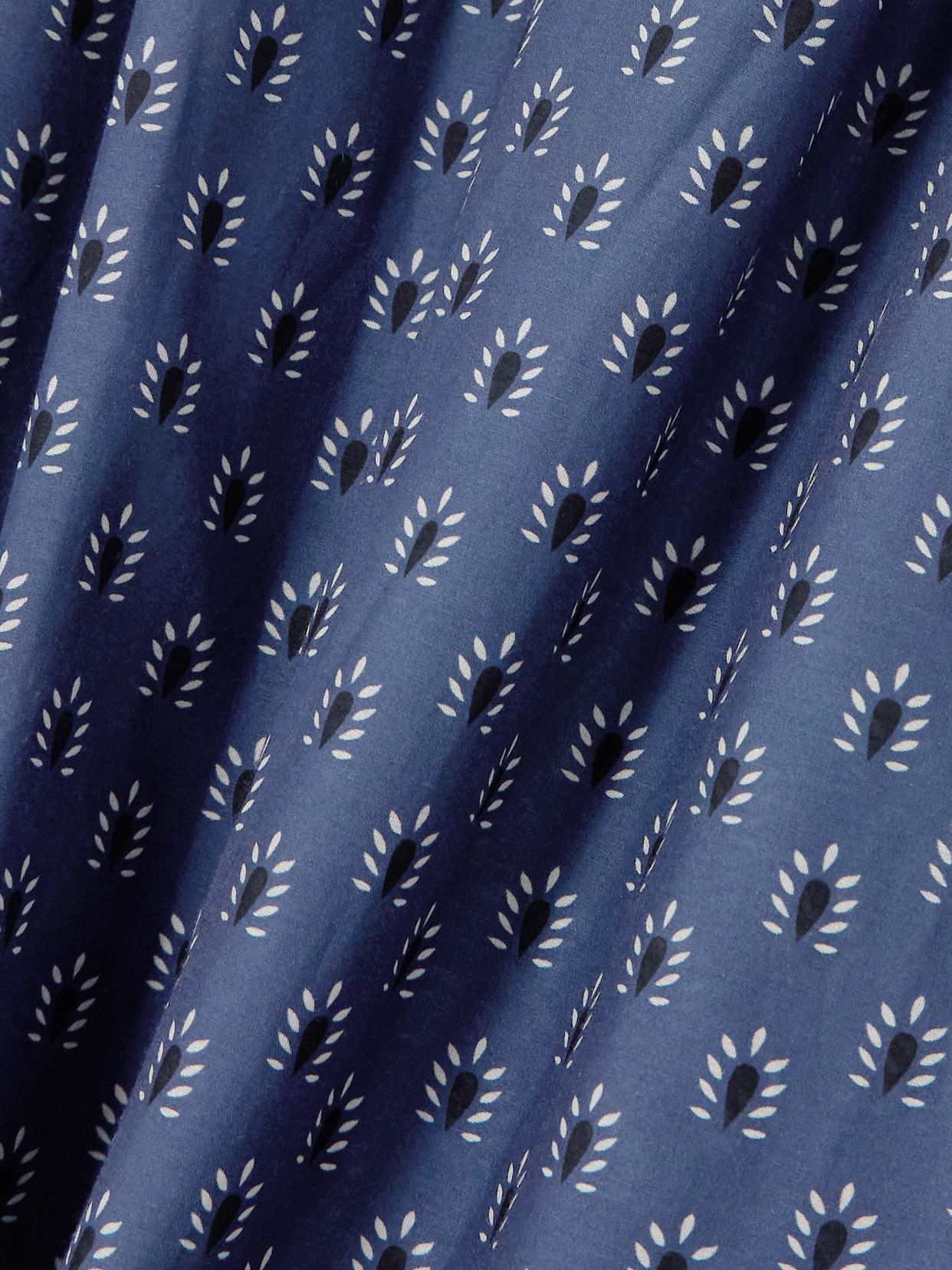 Matteau Gathered Printed Organic Cotton And Silk-blend Maxi Dress In Blue