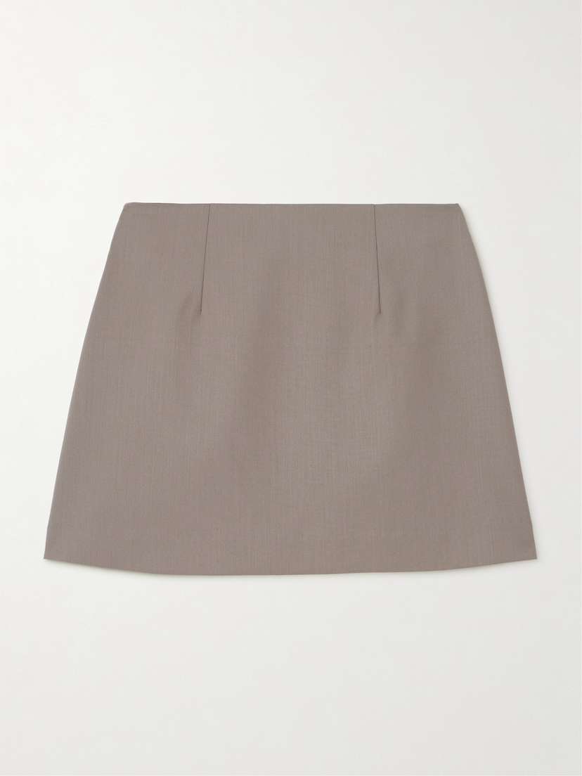 Matteau Wool-blend Twill Mini Skirt