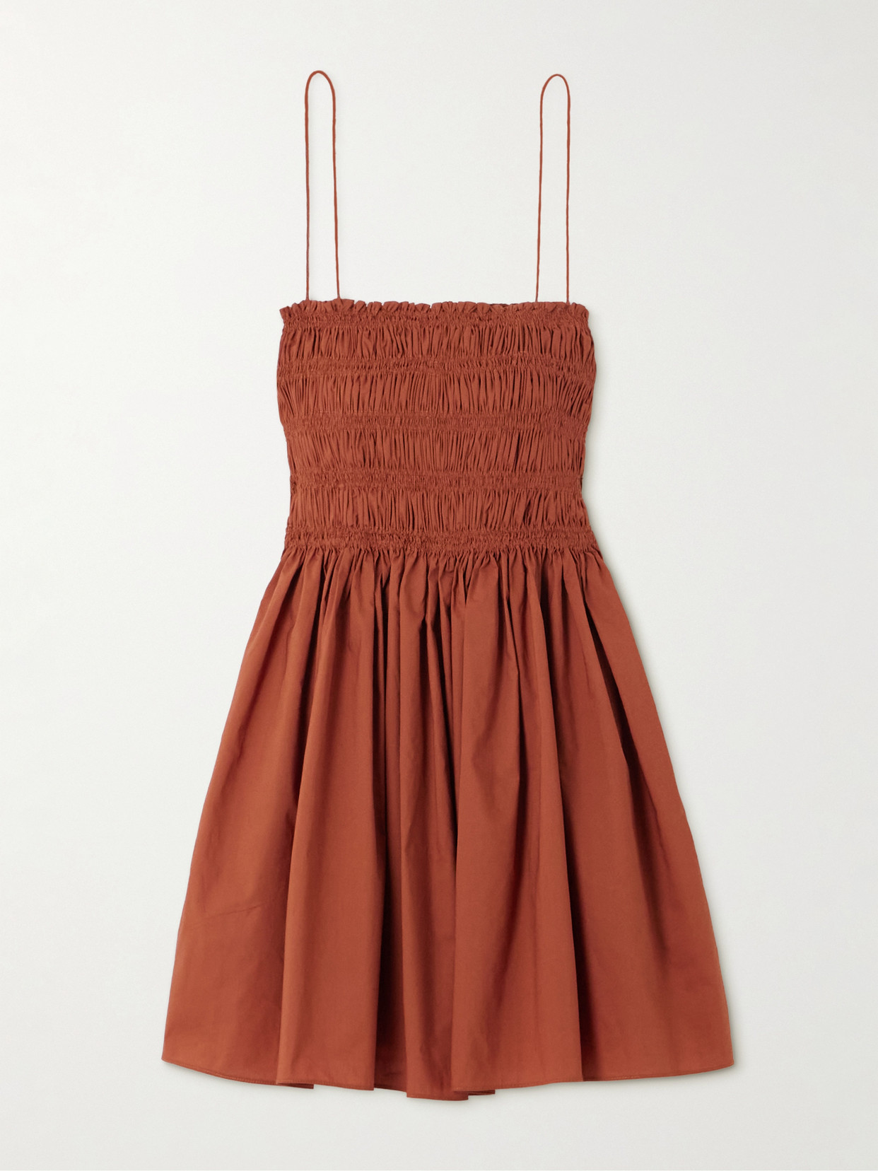 Matteau Shirred Organic Cotton-poplin Mini Dress