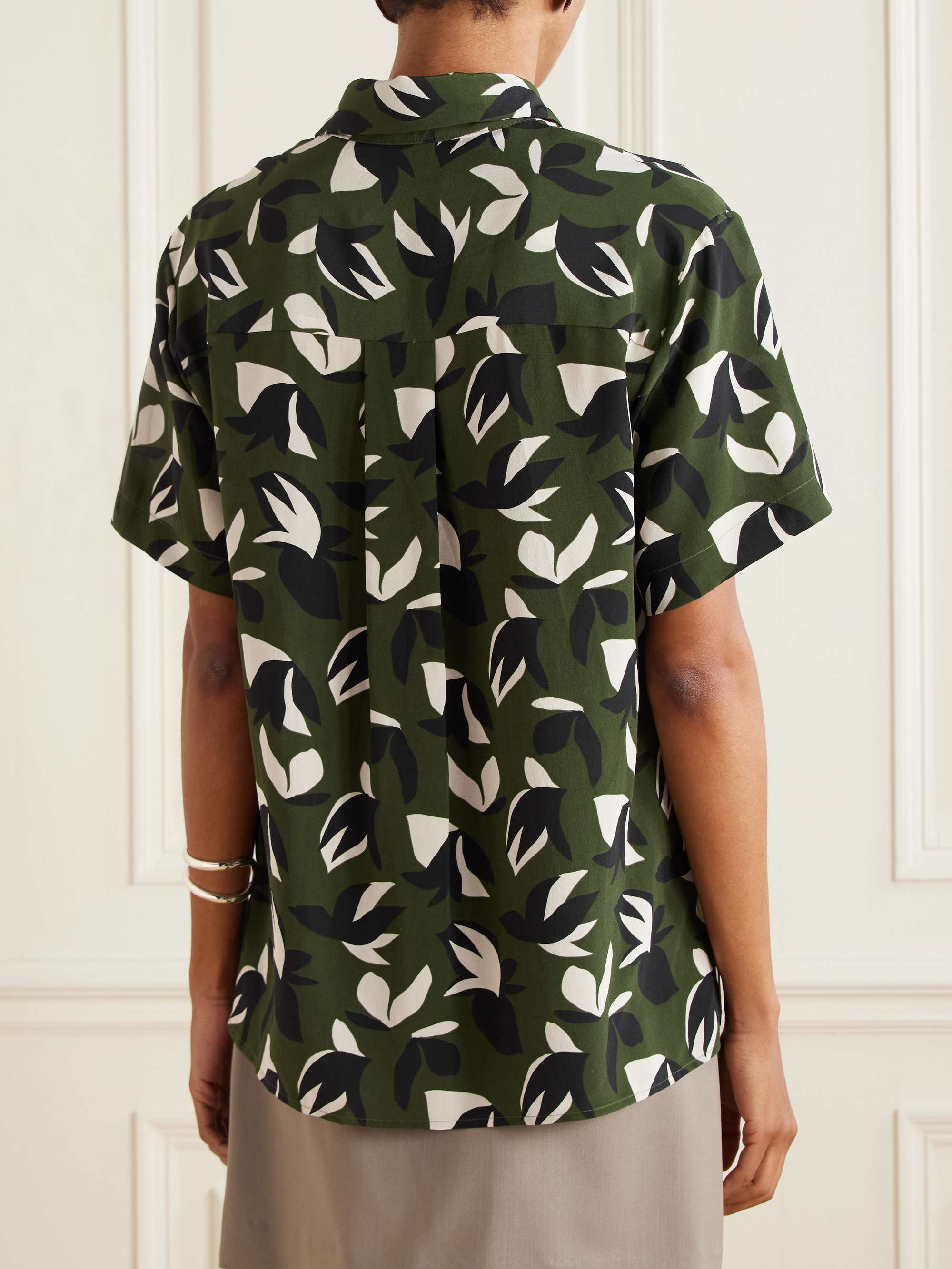 MATTEAU + NET SUSTAIN Printed silk organic crepe de chine shirt