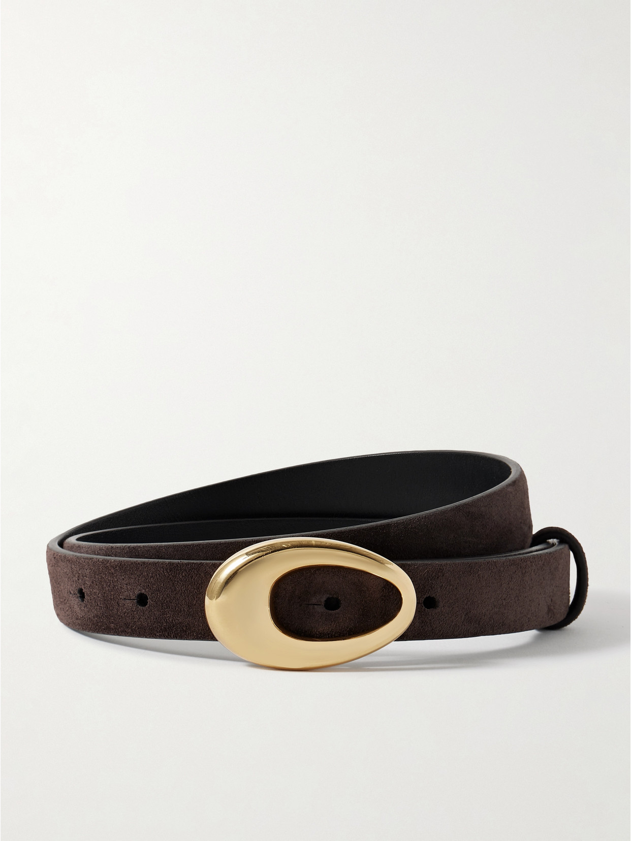 Khaite Olivia Suede Belt In Brown