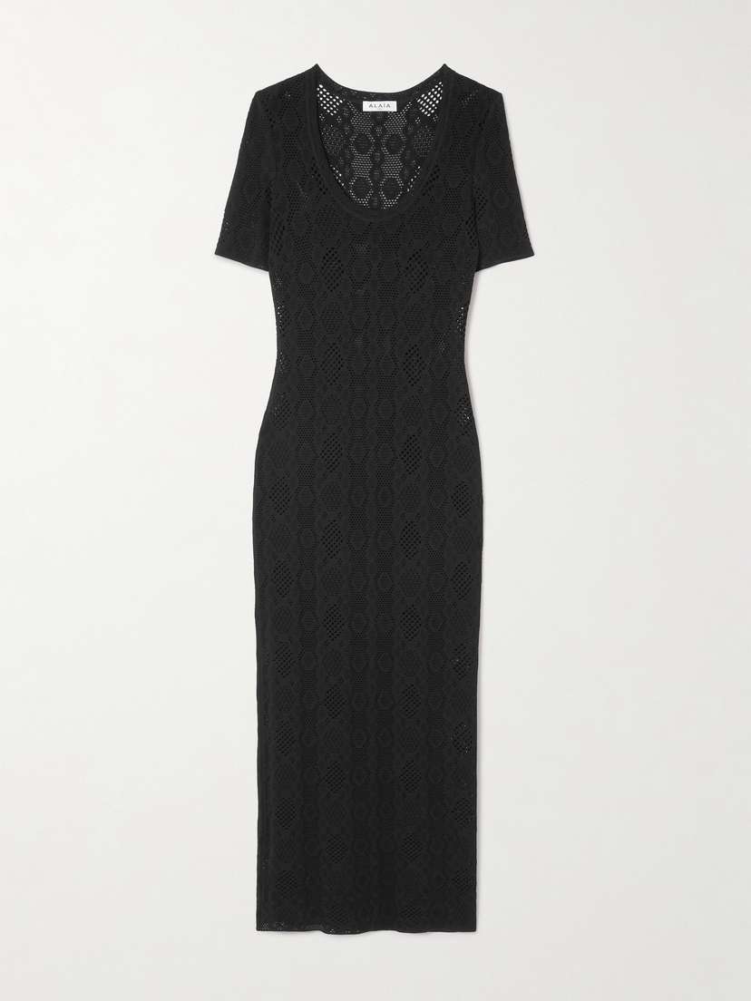 Alaïa Open-knit Midi Dress