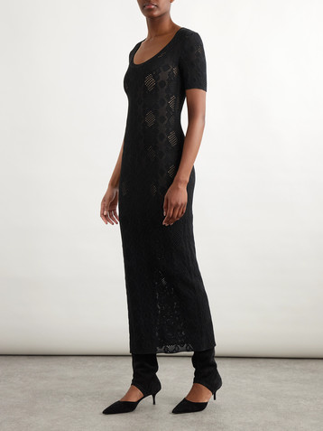 Alaïa Open-knit midi dress