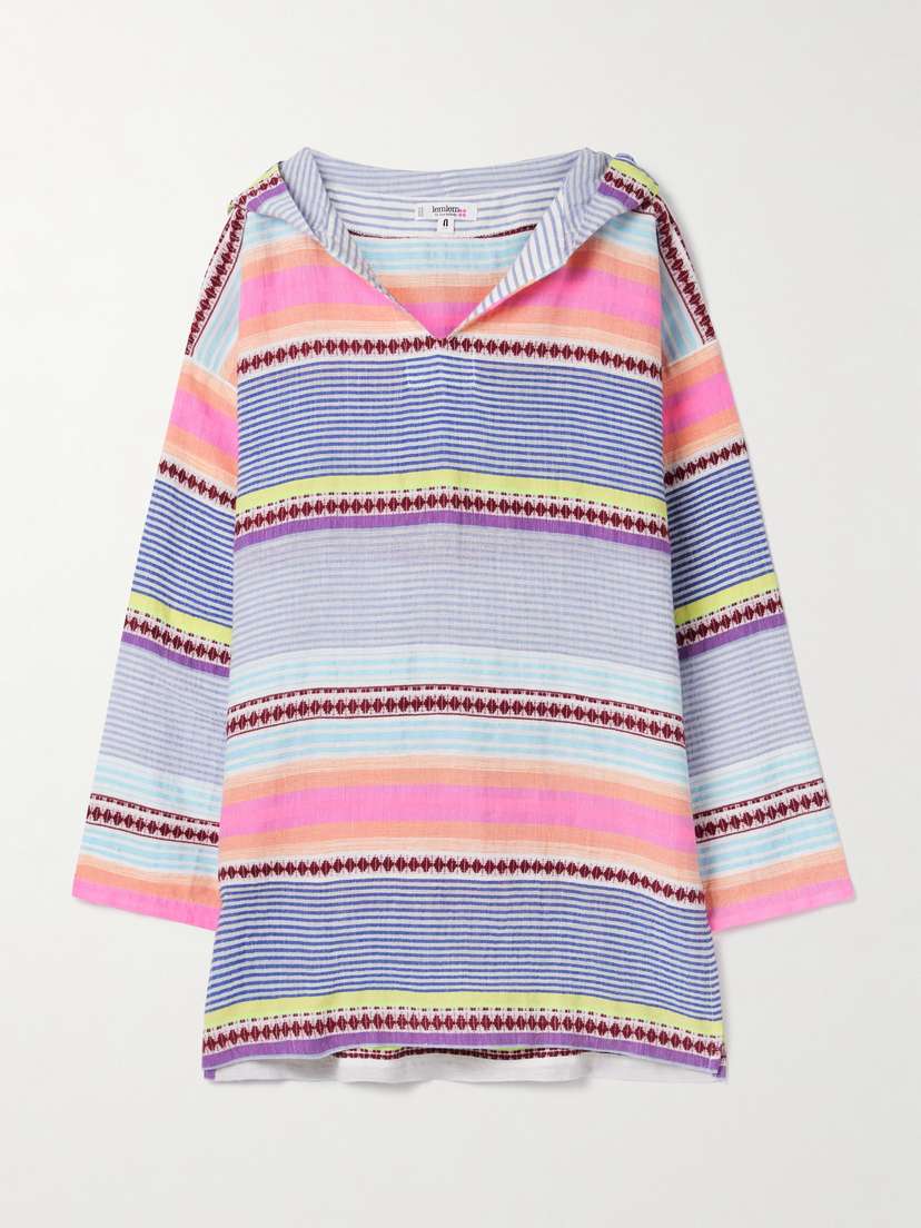 Lemlem Henok Hooded Striped Cotton-blend Voile Coverup