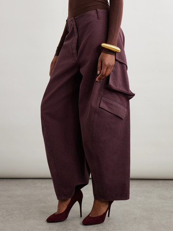Alaïa Cotton-twill barrel-leg cargo pants