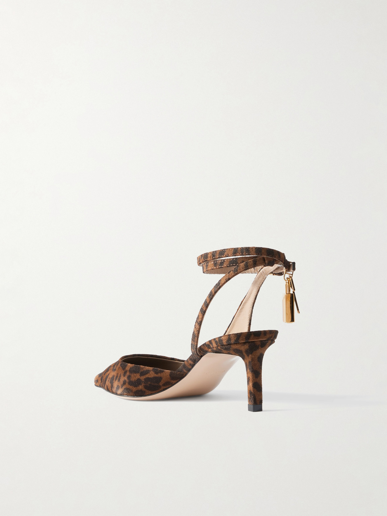 Tom Ford Padlock Leopard-print Suede Pumps