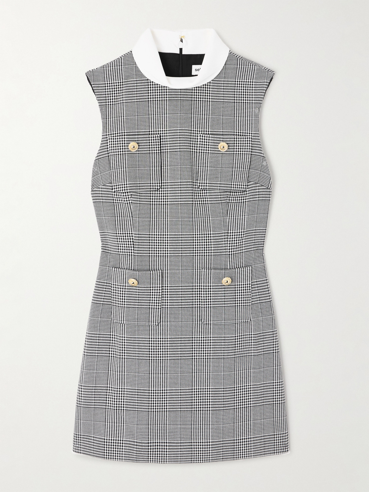Self-portrait Prince Of Wales Checked Tweed Mini Dress