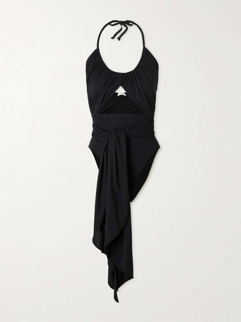 Alaïa Halterneck Draped Swimsuit