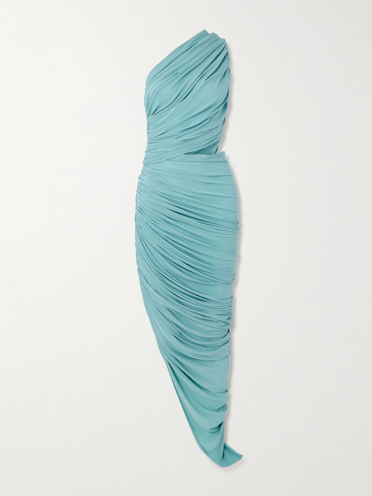 Alaïa One-shoulder Asymmetric Cutout Jersey Dress In Blue