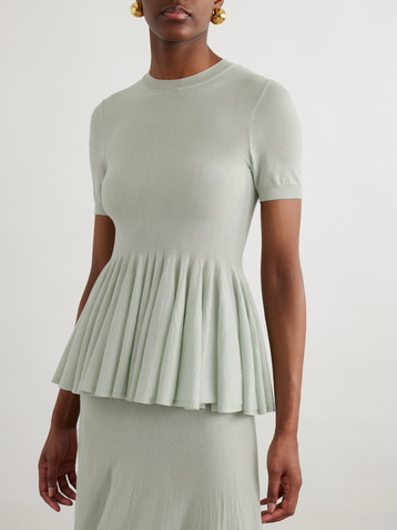 Alaïa Wool peplum top