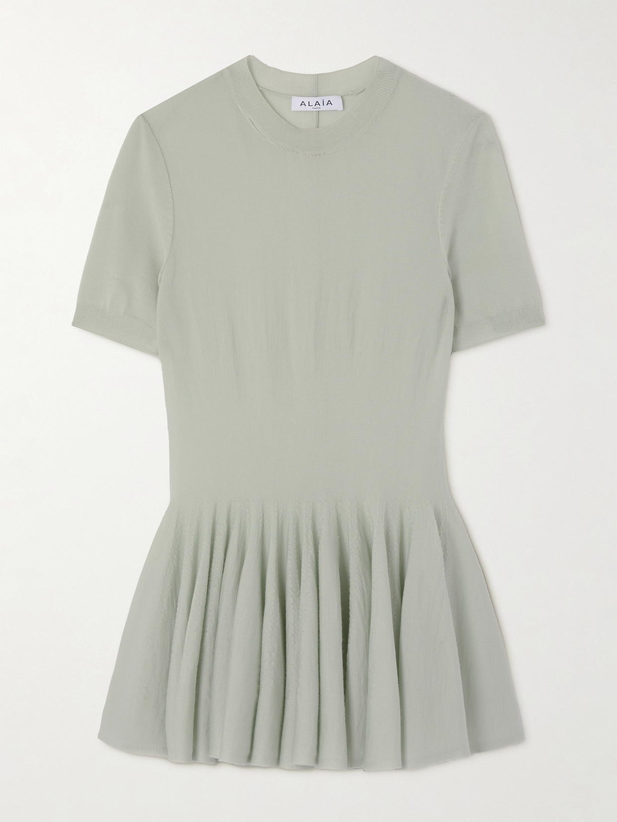 Alaïa Wool Peplum Top In Green