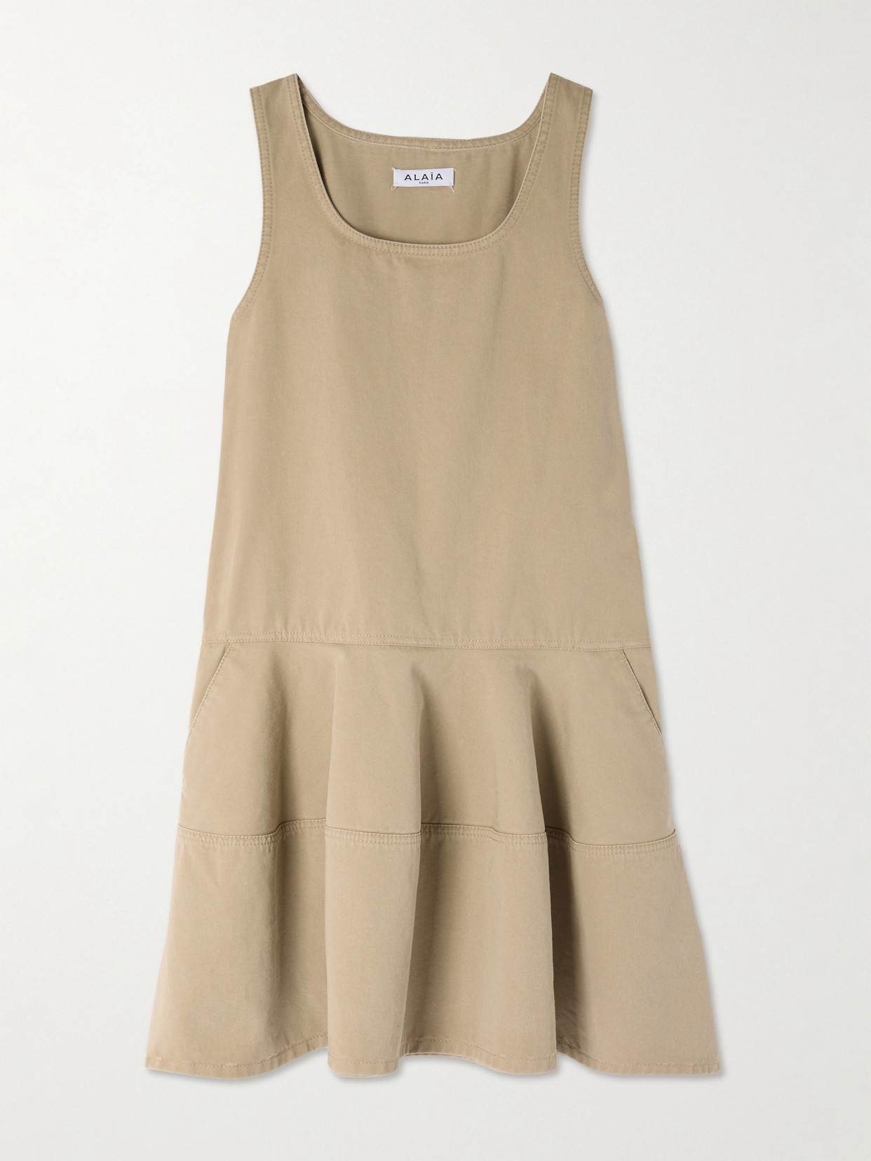 Alaïa Pleated Denim Mini Dress