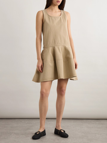 Alaïa Tiered denim mini dress