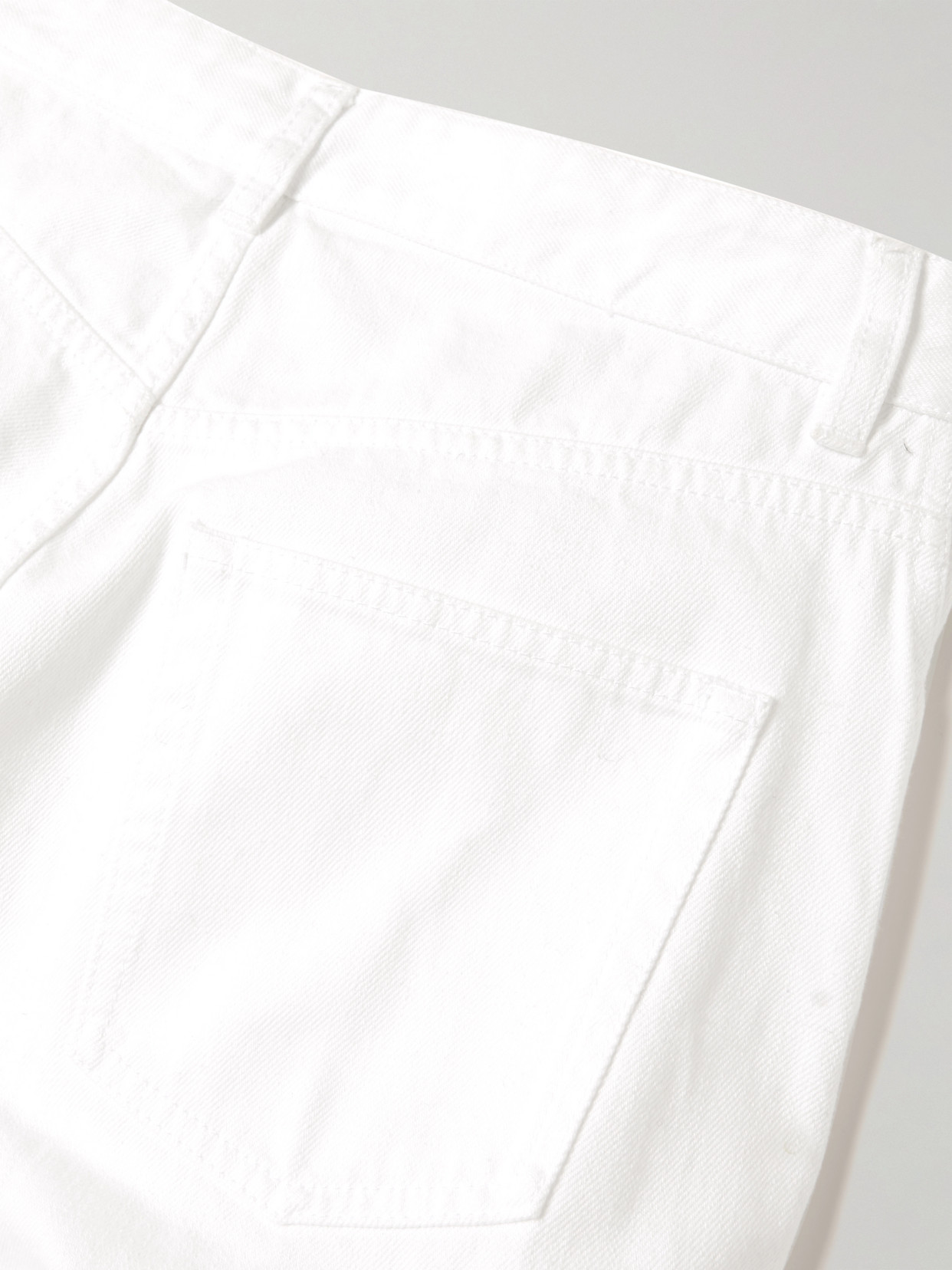 ALAÏA RUFFLED MID-RISE WIDE-LEG JEANS 