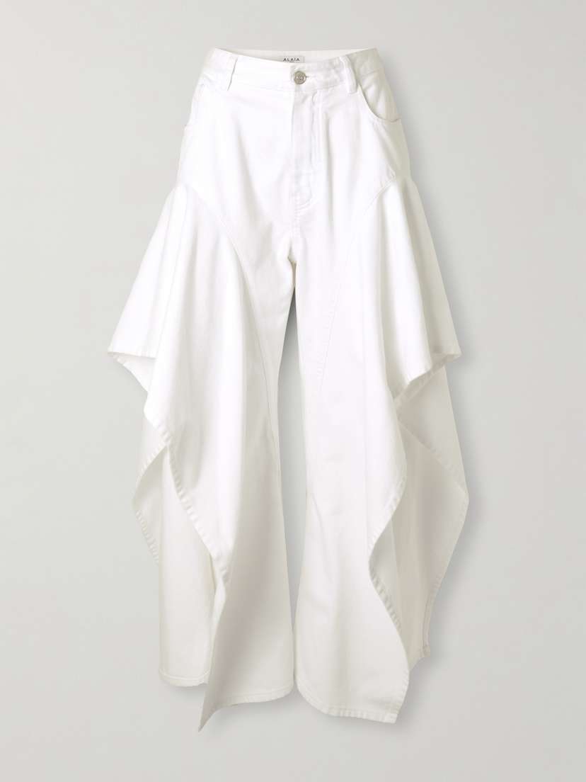 Alaïa Ruffled Mid-rise Wide-leg Jeans
