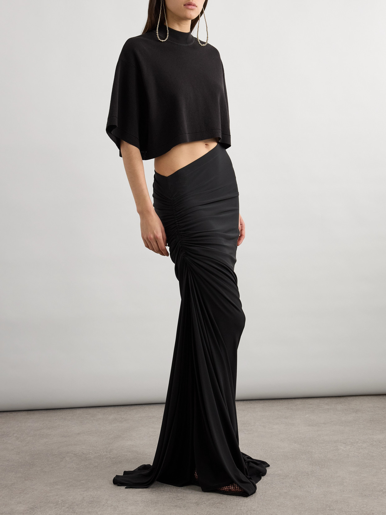 Alaïa Cropped Cotton-jersey T-shirt