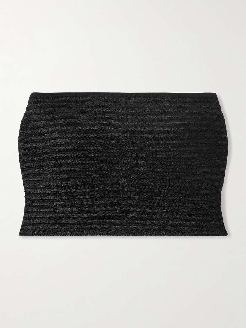 Alaïa Cropped Ribbed-knit Bandeau Top