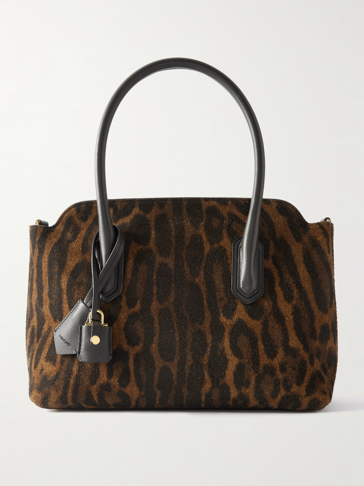 Tom Ford Ocelot Medium Leather-trimmed Ocelot-print Brushed-suede Tote