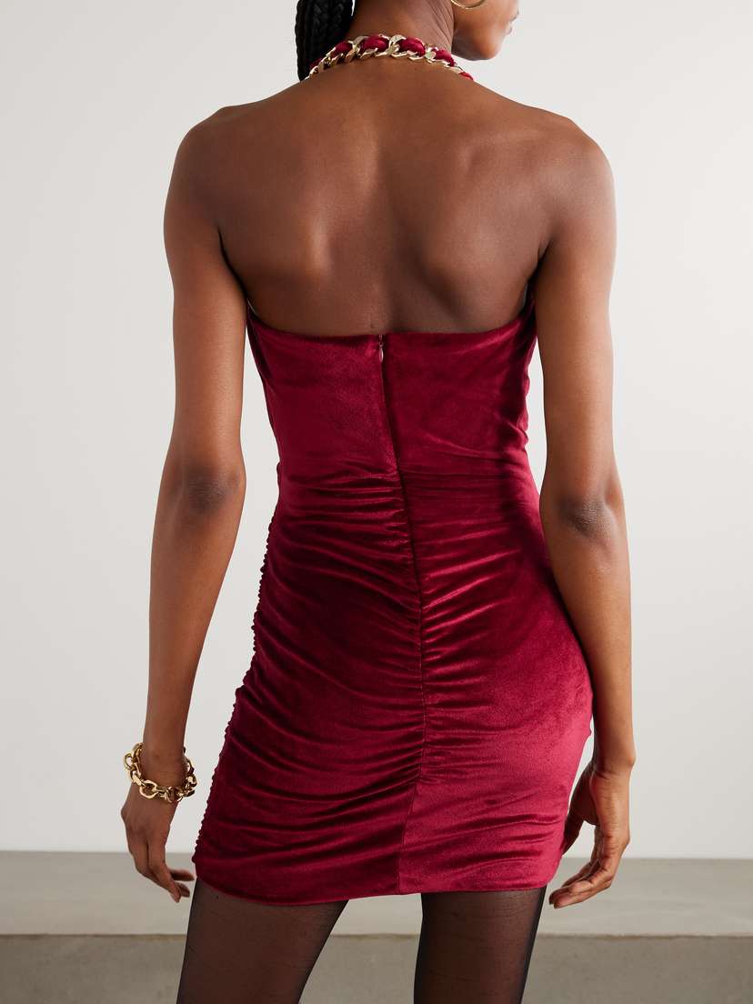 area crystal embellished mini dress Crystal Strap Sequin Mini Dress 2
