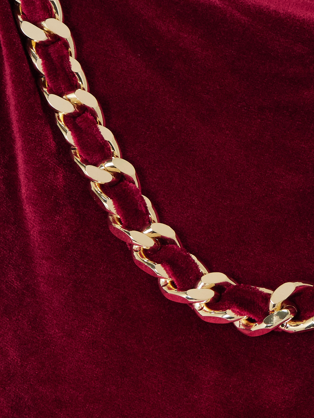 Balmain Chain-embellished Draped Velvet Mini Dress In Red