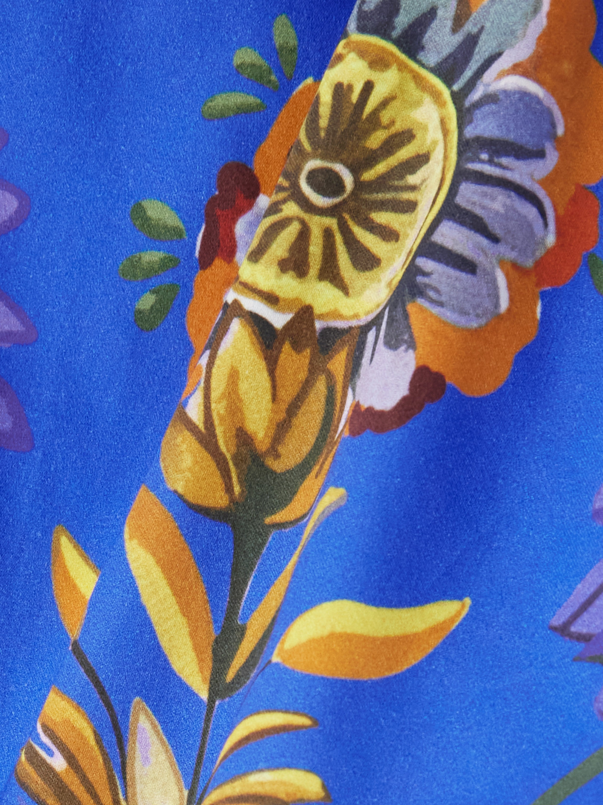 Borgo De Nor Didi Cropped Floral-print Cotton-poplin Top In Blue