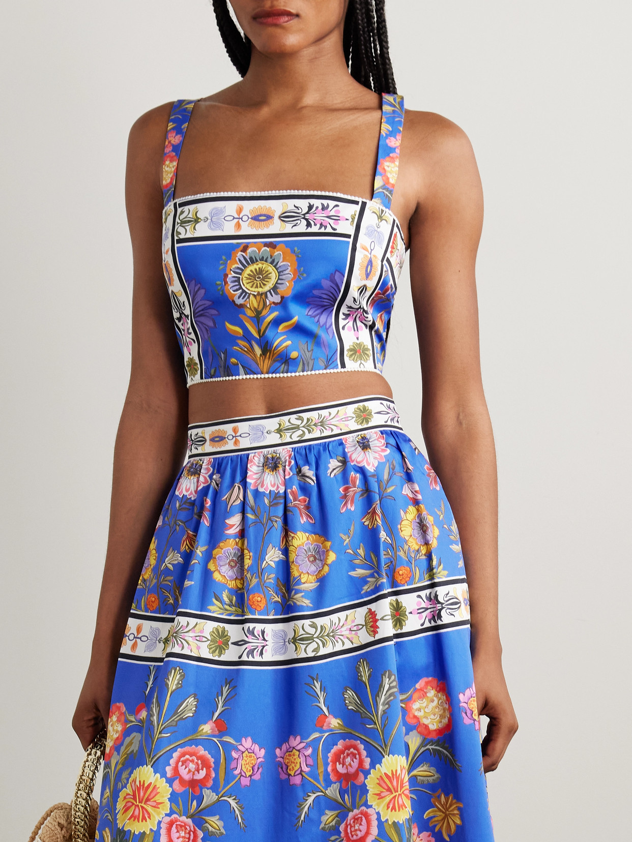 Didi Cropped Floral-Print Cotton-Poplin Top