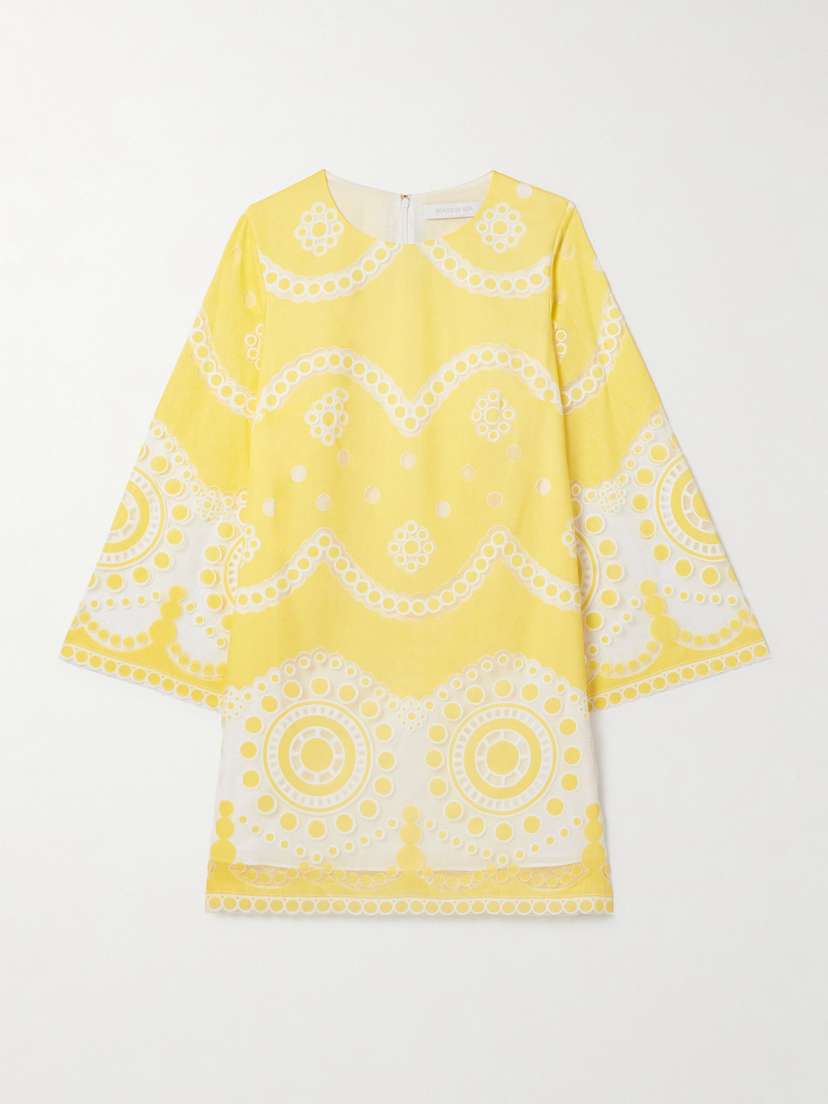 Borgo de Nor Stevie Cotton-blend Poplin And Guipure Lace Mini Dress