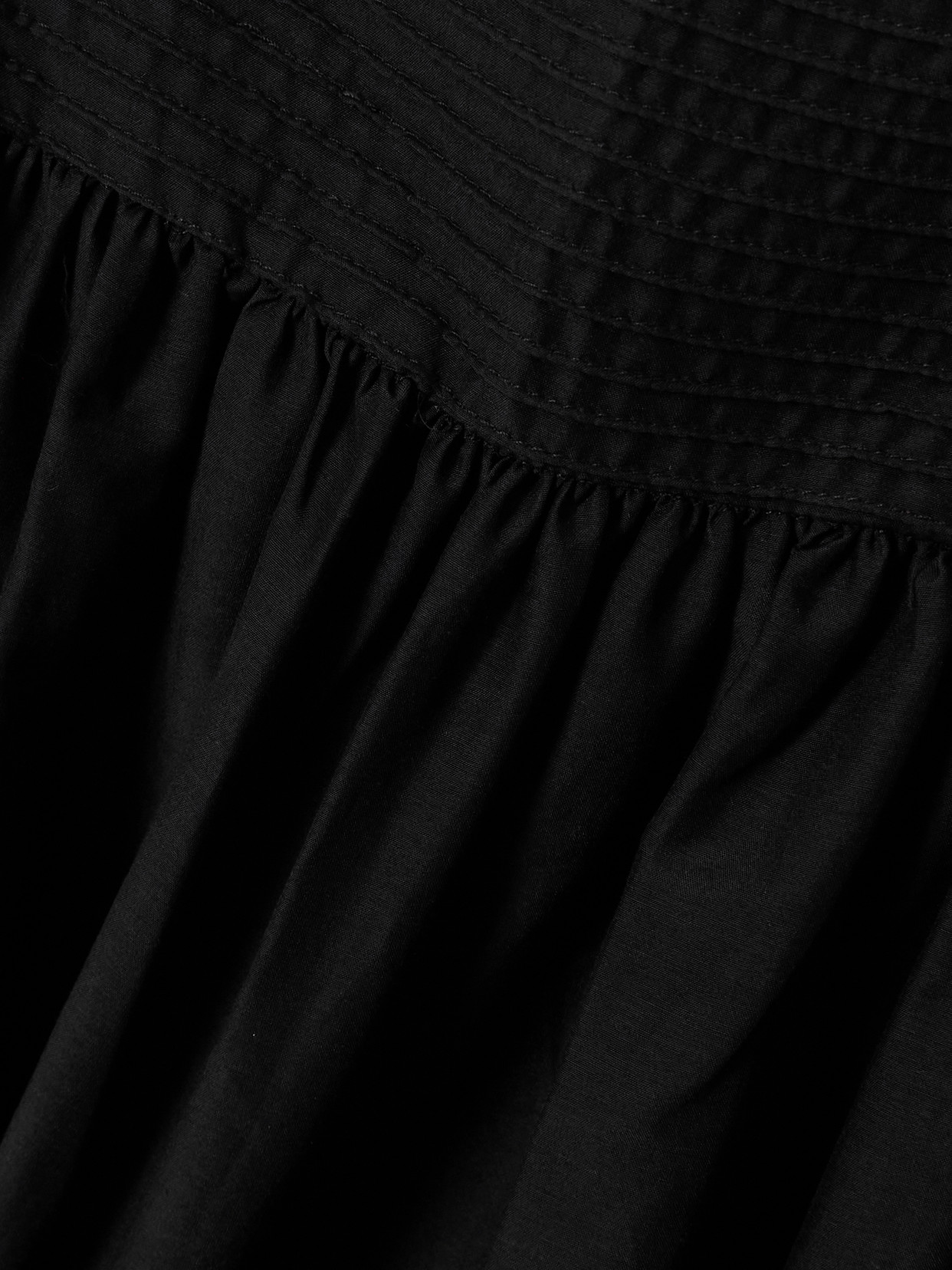 Matteau Pintucked Organic Cotton And Silk-blend Maxi Dress In Black