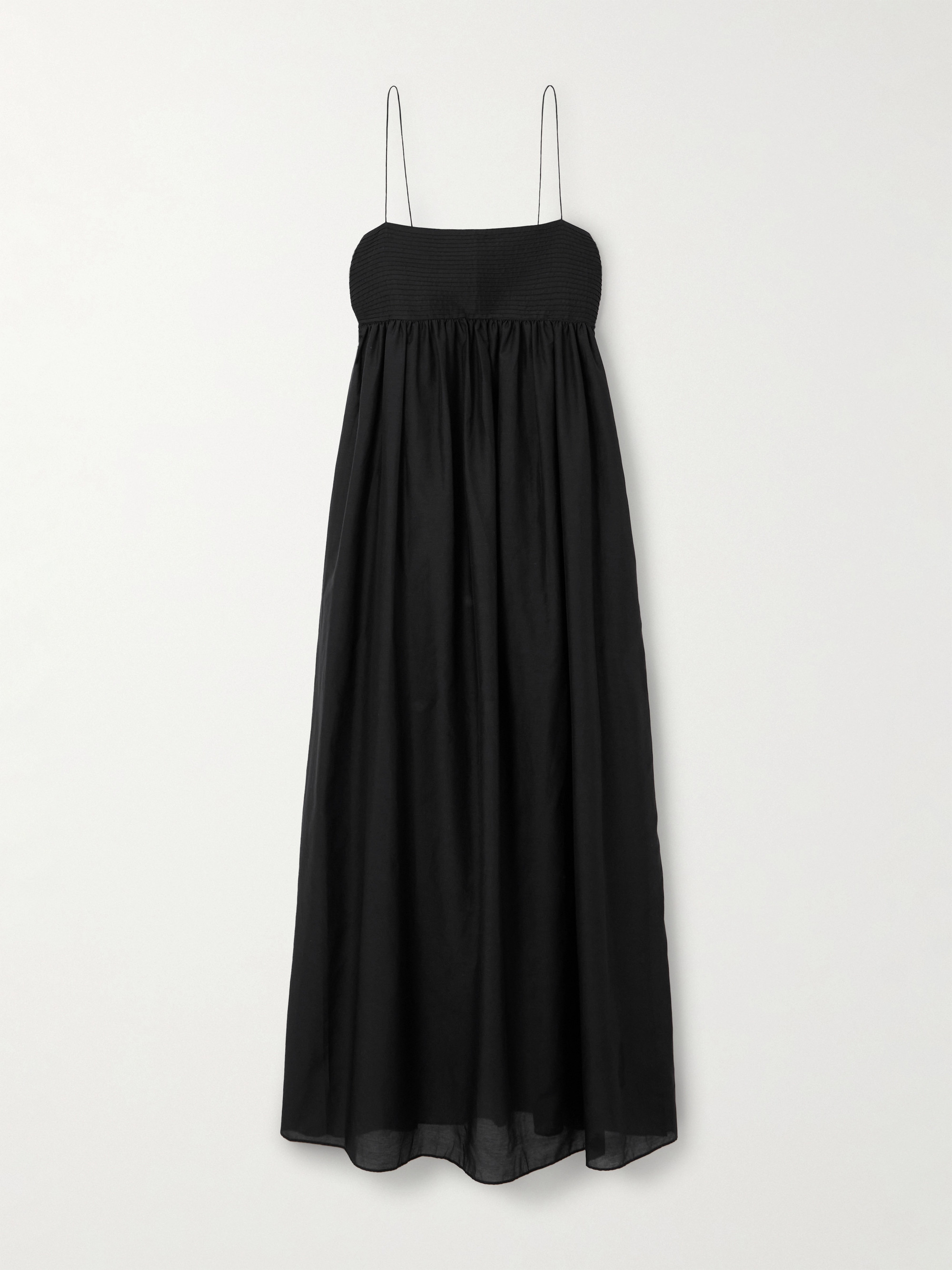Matteau - Pintucked organic cotton and silk-blend maxi dress | Plush