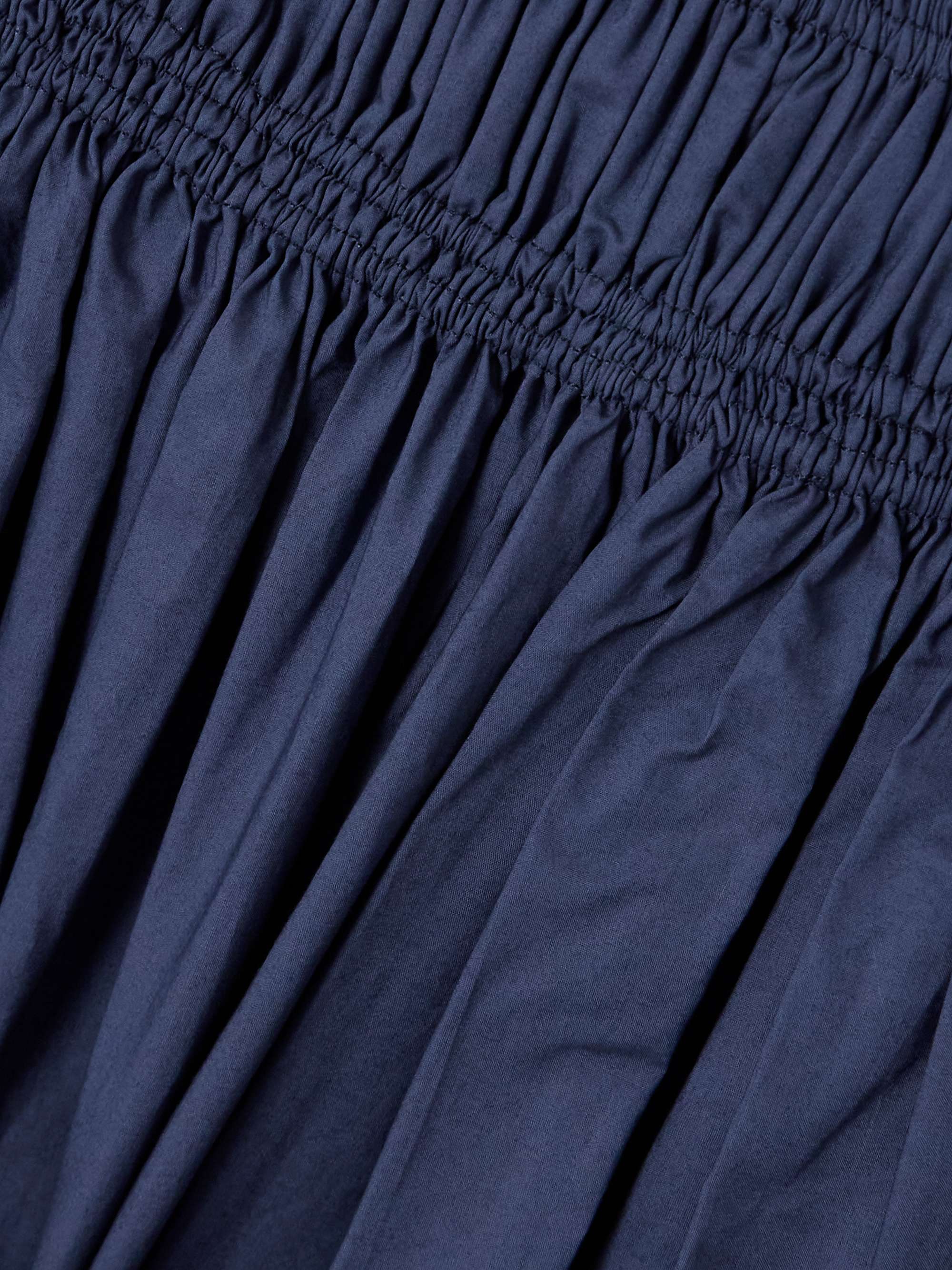 MATTEAU Shirred organic cotton and silk-blend poplin maxi dress