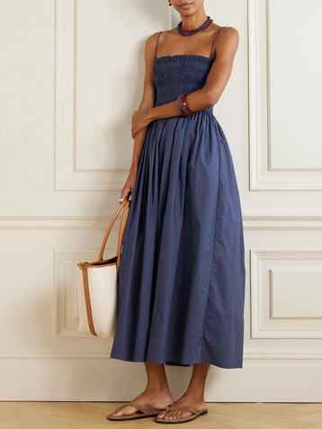 Matteau Shirred organic cotton midi dress