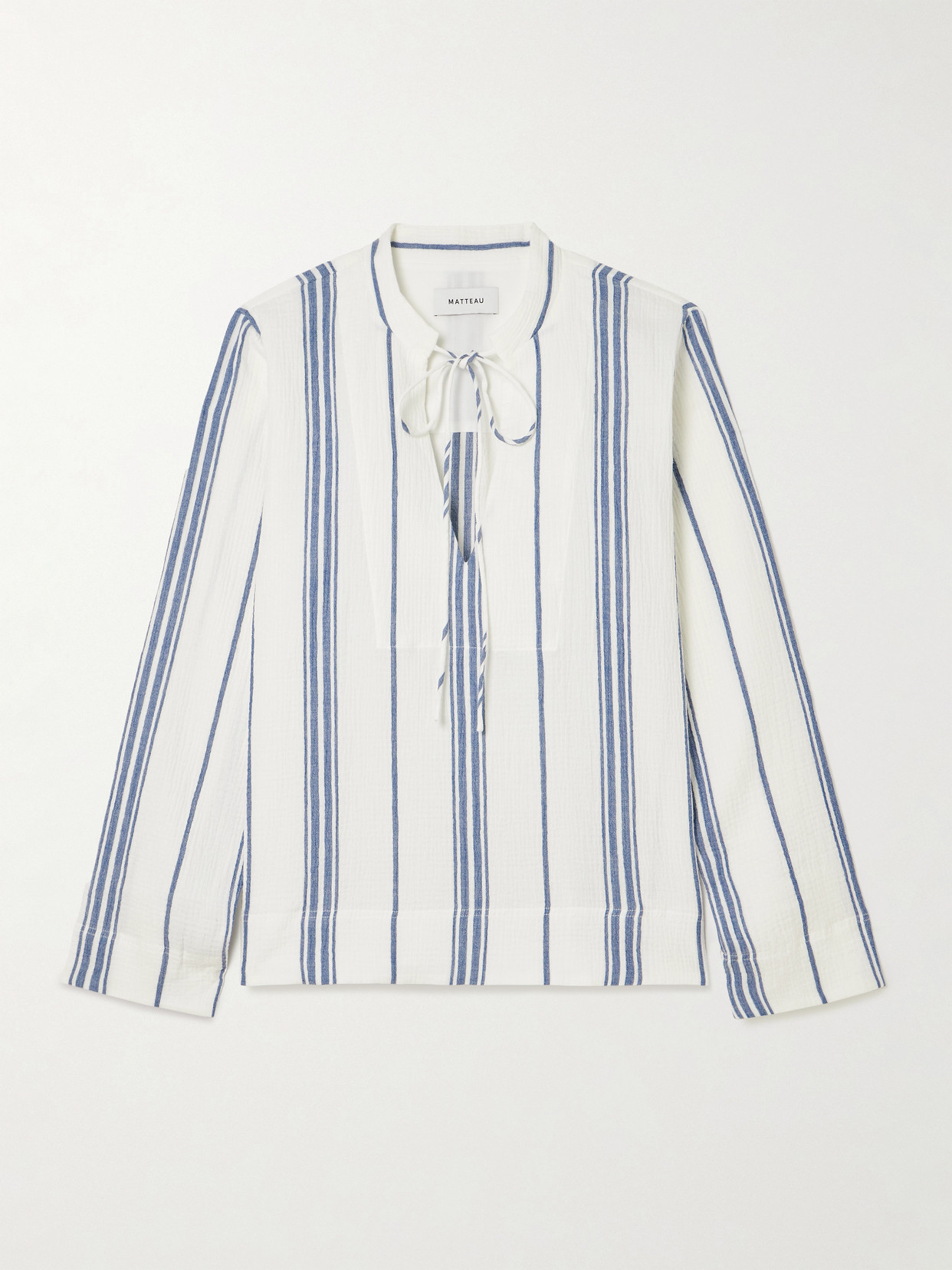 MATTEAU FISHERMAN STRIPED COTTON-BLEND GAUZE SHIRT