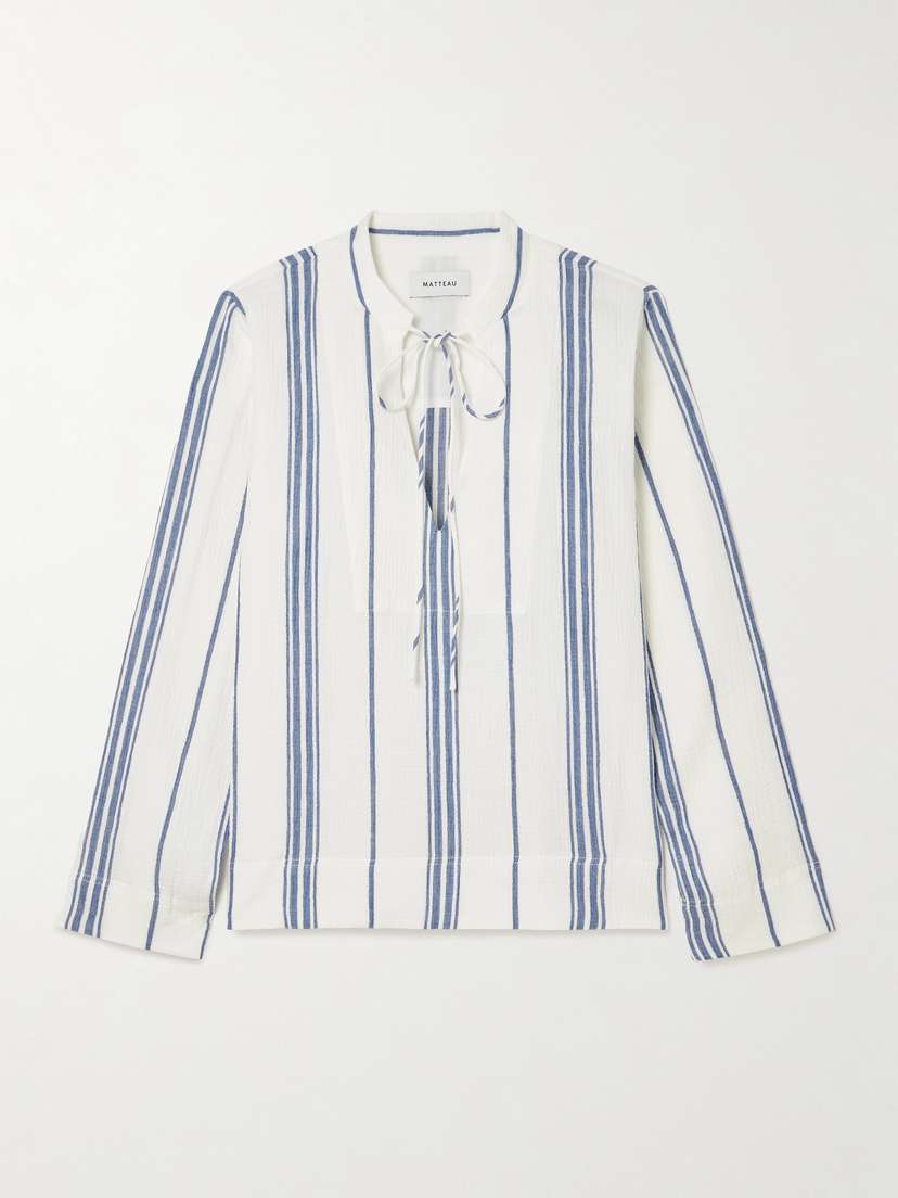 Matteau Fisherman Striped Cotton-blend Gauze Shirt