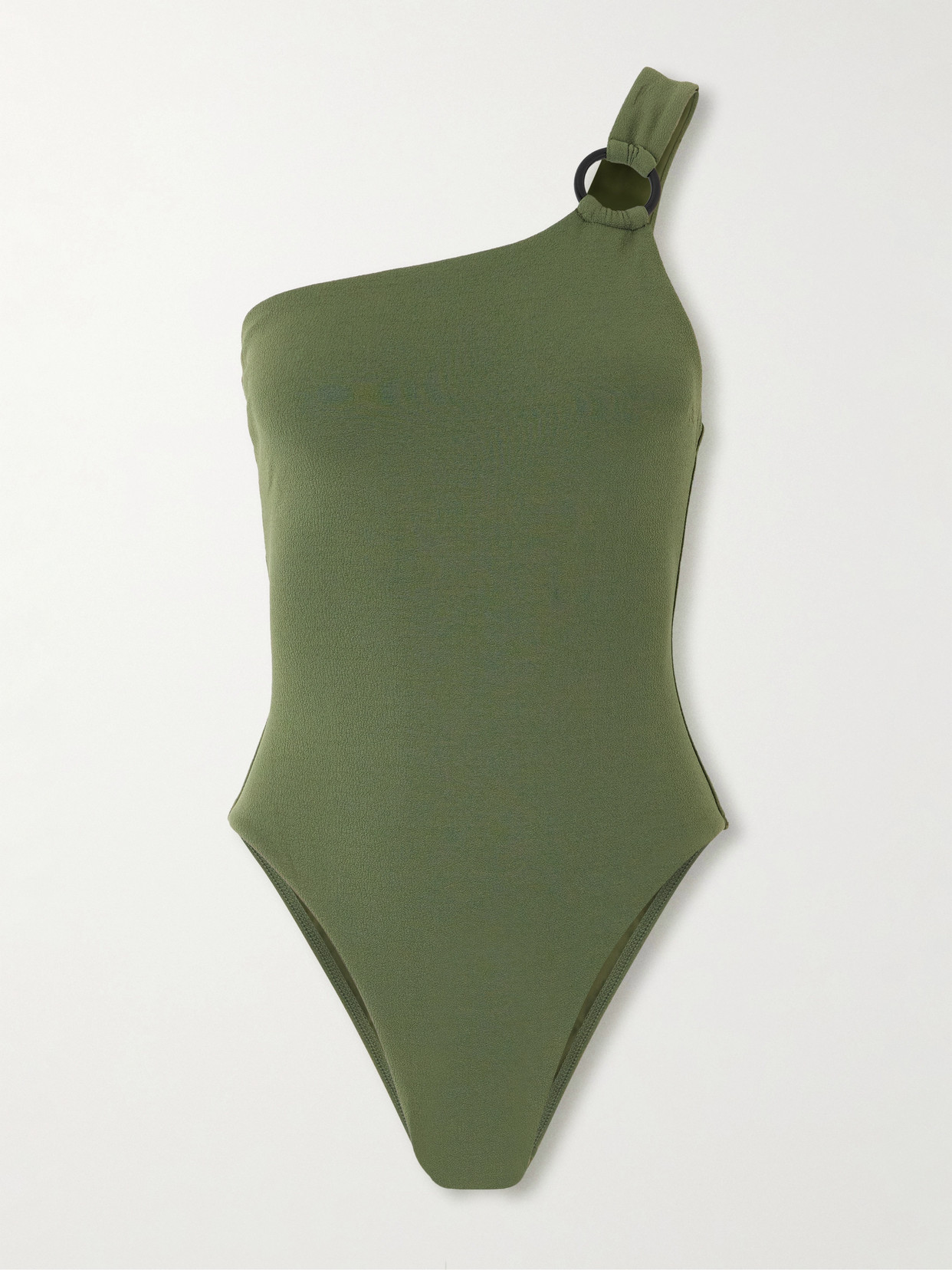Matteau Ring One-shoulder Embellished Recycled-crepe Swimsuit
