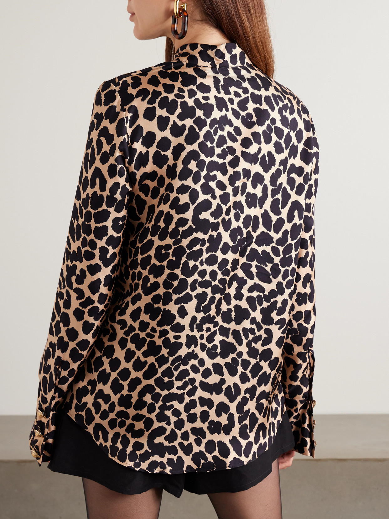 Balmain Ruffled Leopard-print Silk Blouse In Animal Print
