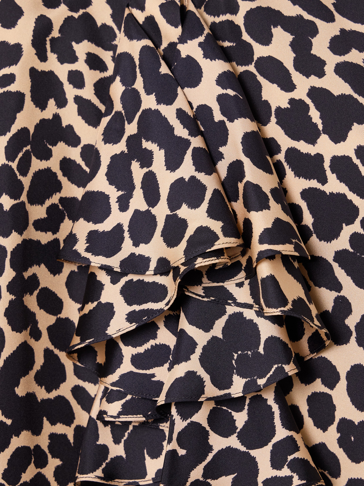 Balmain Ruffled Leopard-print Silk Blouse In Animal Print