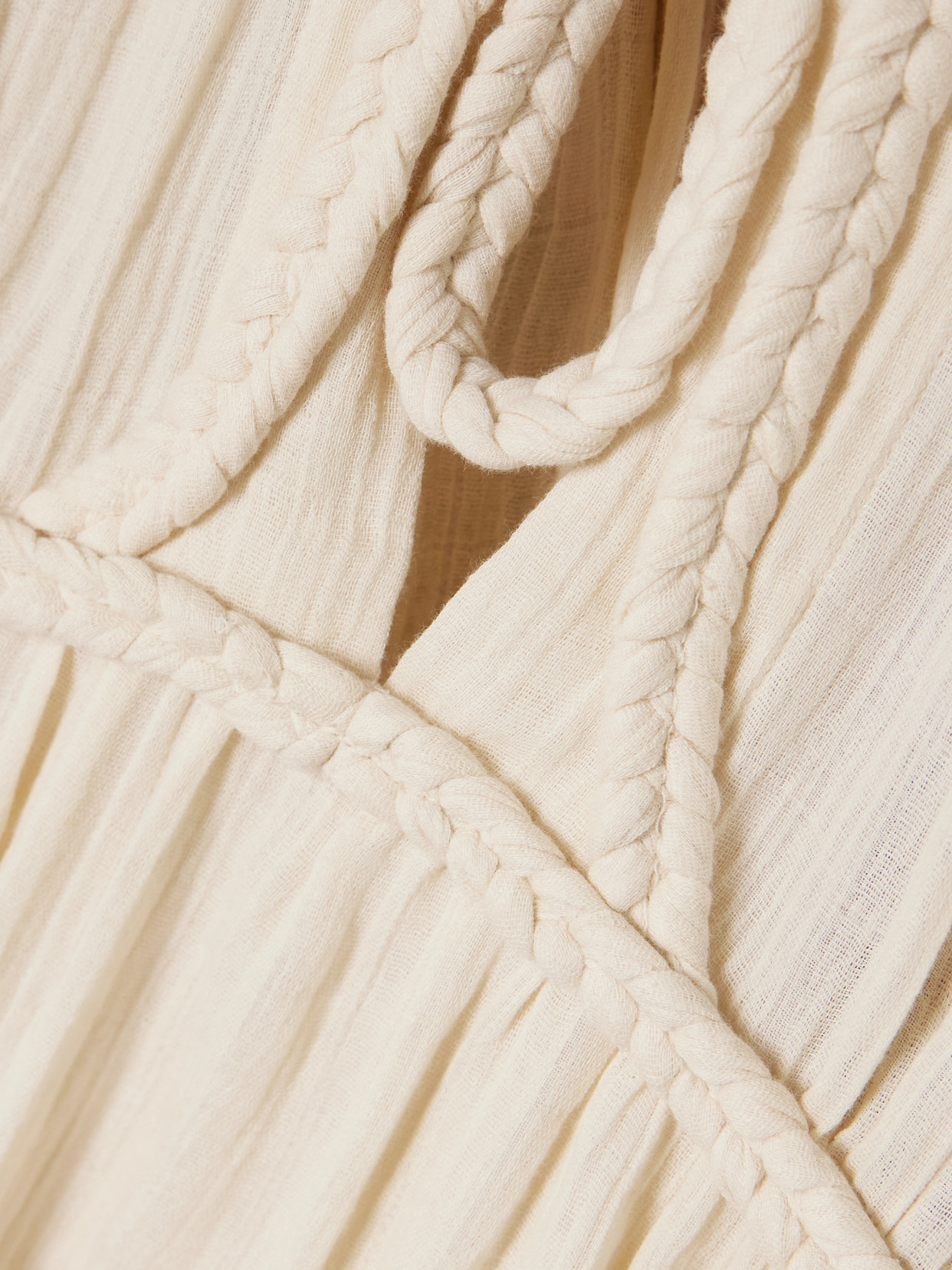 Shop Isabel Marant Joya Braided Gathered Cotton-gauze Maxi Dress
