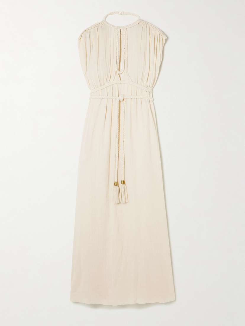 Isabel Marant Joya Braided Gathered Cotton-gauze Maxi Dress