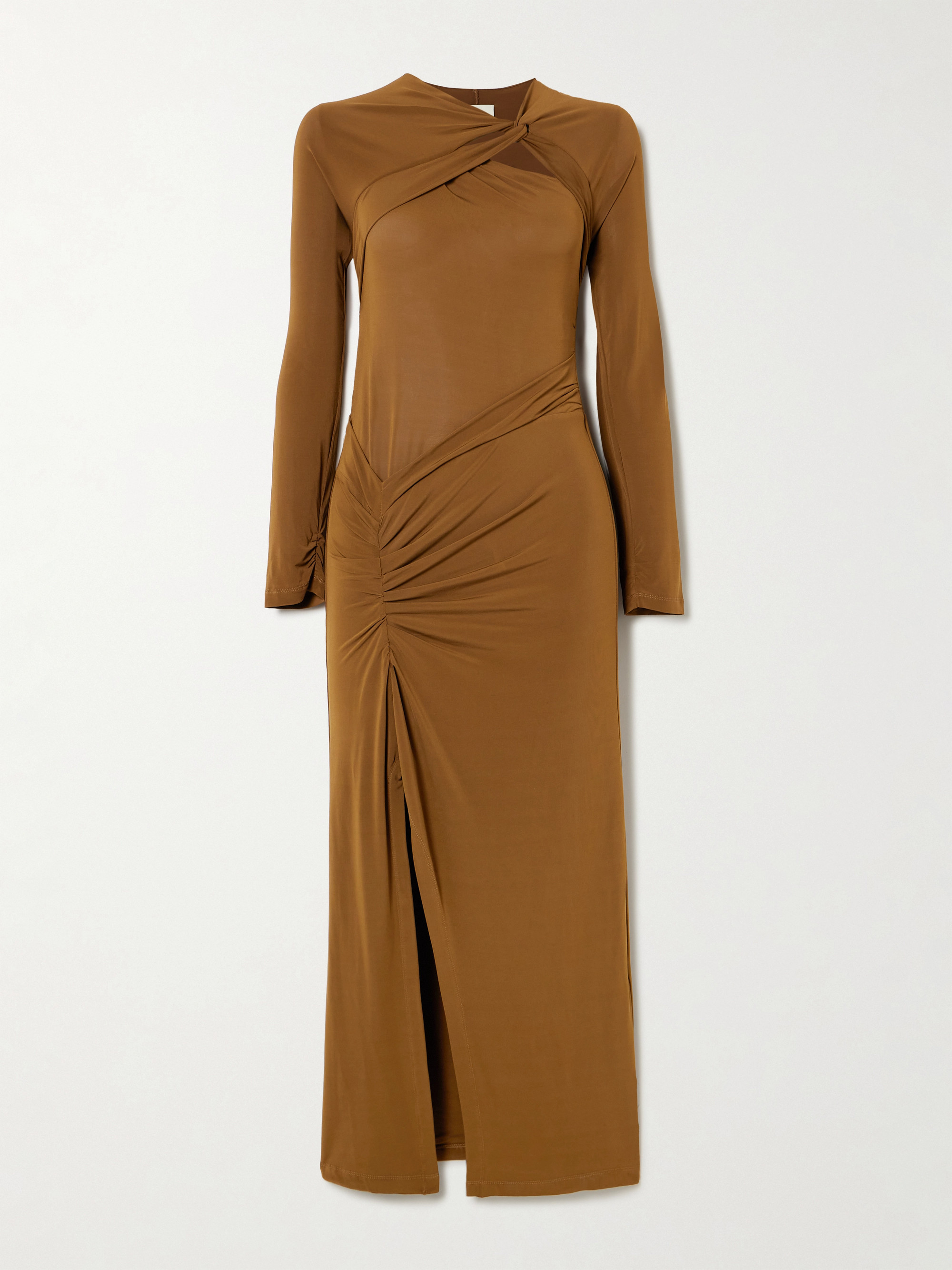 Isabel Marant Evelina asymmetric knotted stretch-jersey midi dress