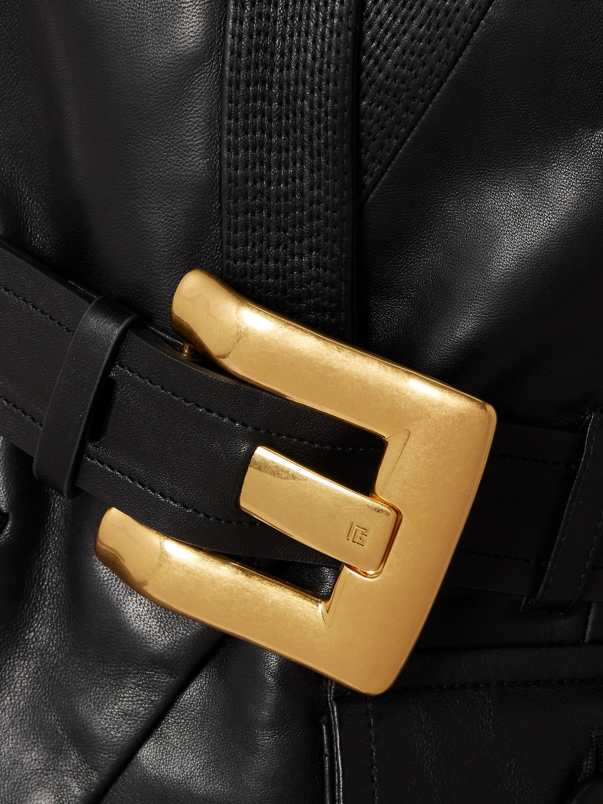 Balmain Belted 4 Pokets Fitted Lambskin Jacket Clothing In Black