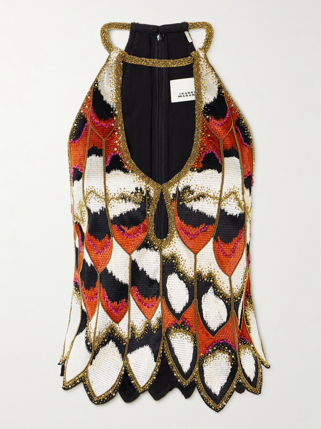 Isabel Marant Audrana Cutout Embellished Silk Top