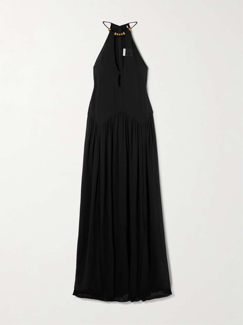 Isabel Marant Alviali Embellished Cutout Silk-georgette Maxi Dress