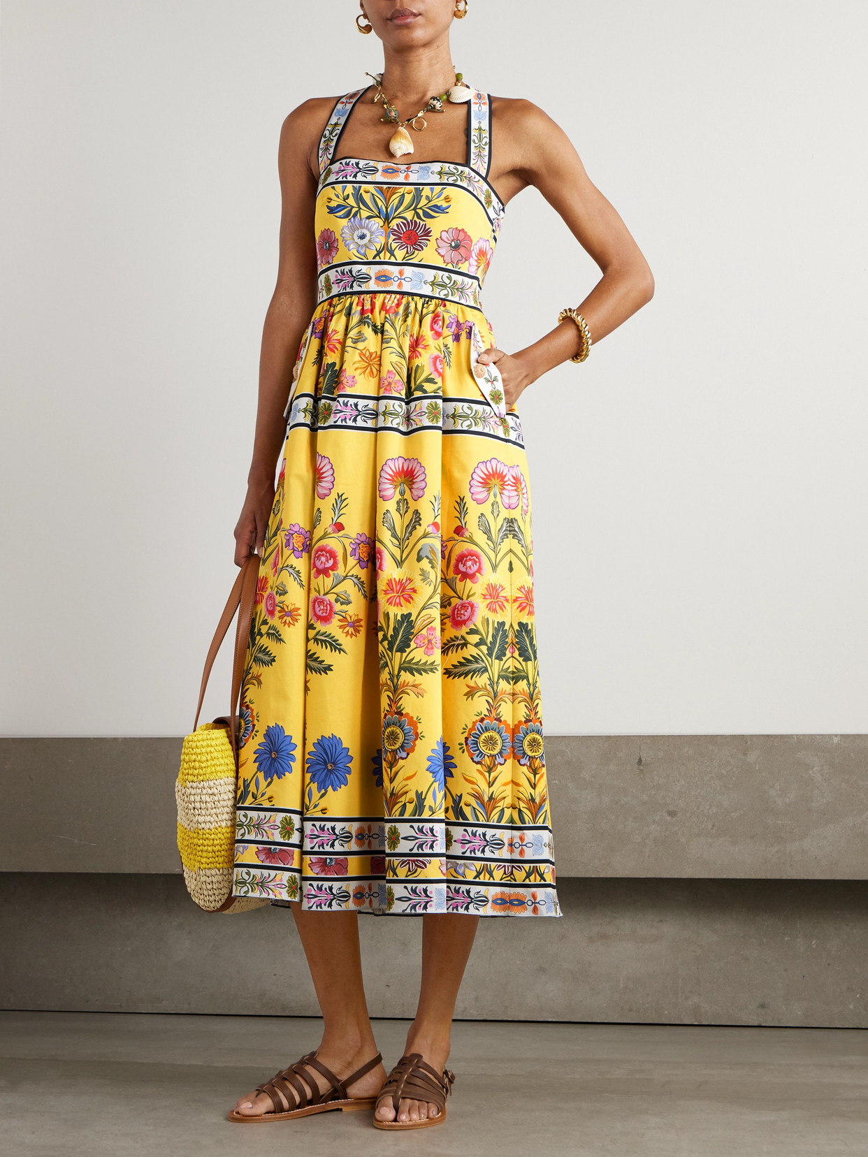 Borgo De Nor Mavaro Printed Cotton-poplin Midi Dress