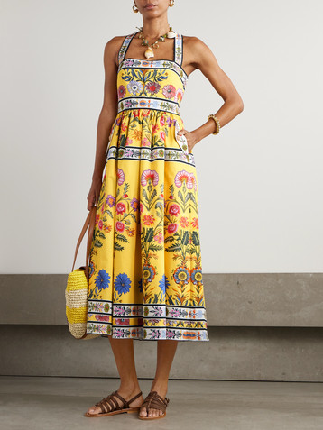 Borgo de Nor Mavaro printed cotton-poplin midi dress