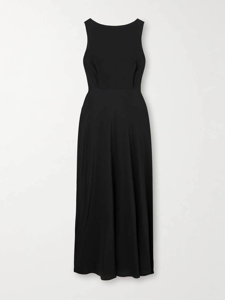 silk-crepe de chine midi dress