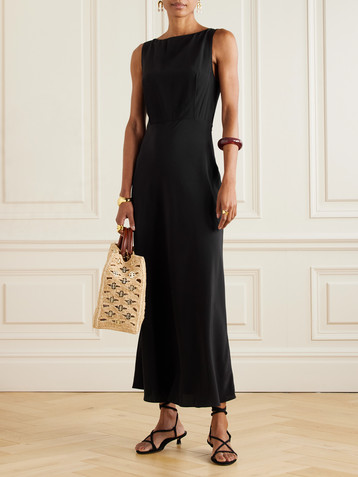 Matteau Silk-crepe de chine midi dress